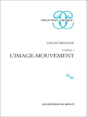 cover image of Cinéma 1--L'image-mouvement
